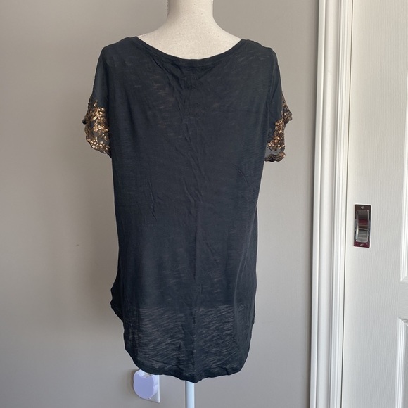 aerie - Glamorous Light Weight Tee with Rose Gold Sequin Sleeves - Picture 3 of 8